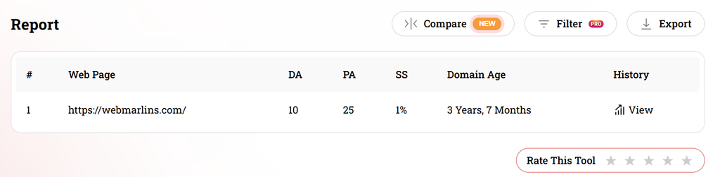 Image showing web marlins metrics